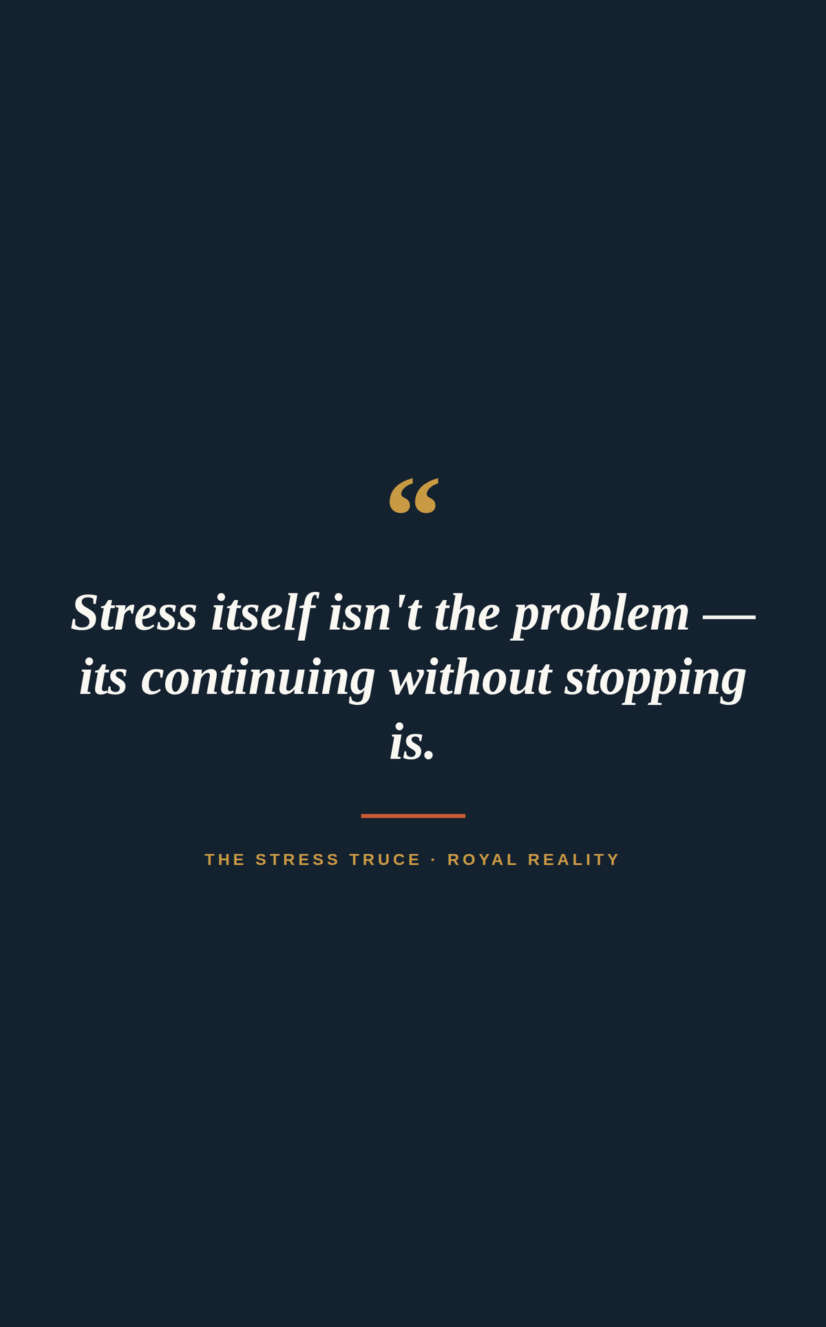stress itself isnt the probem