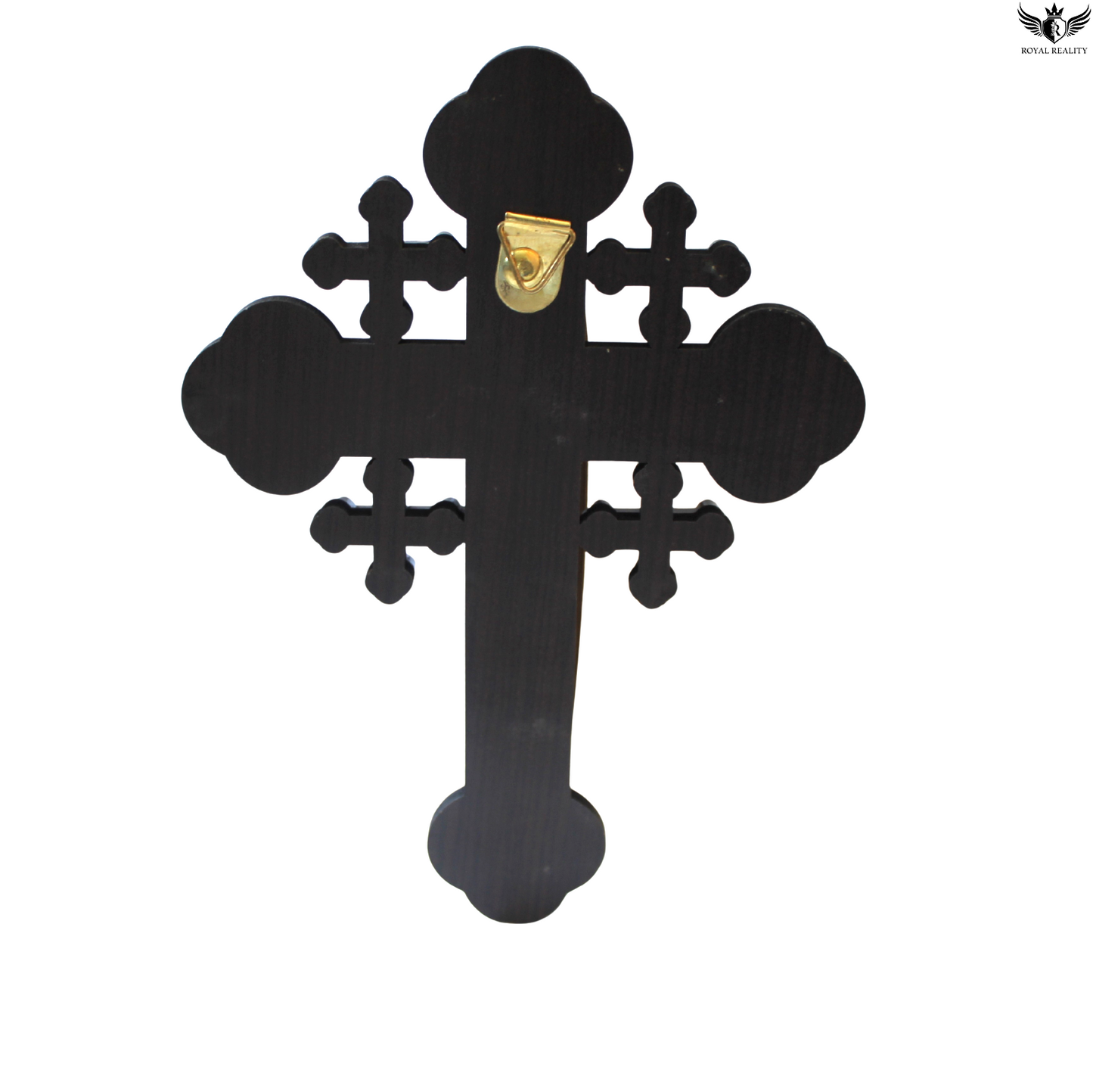 Handcrafted Olive Wood Wall Cross with Holy Relics – From the Holy Land (8.9” x 6.3”)