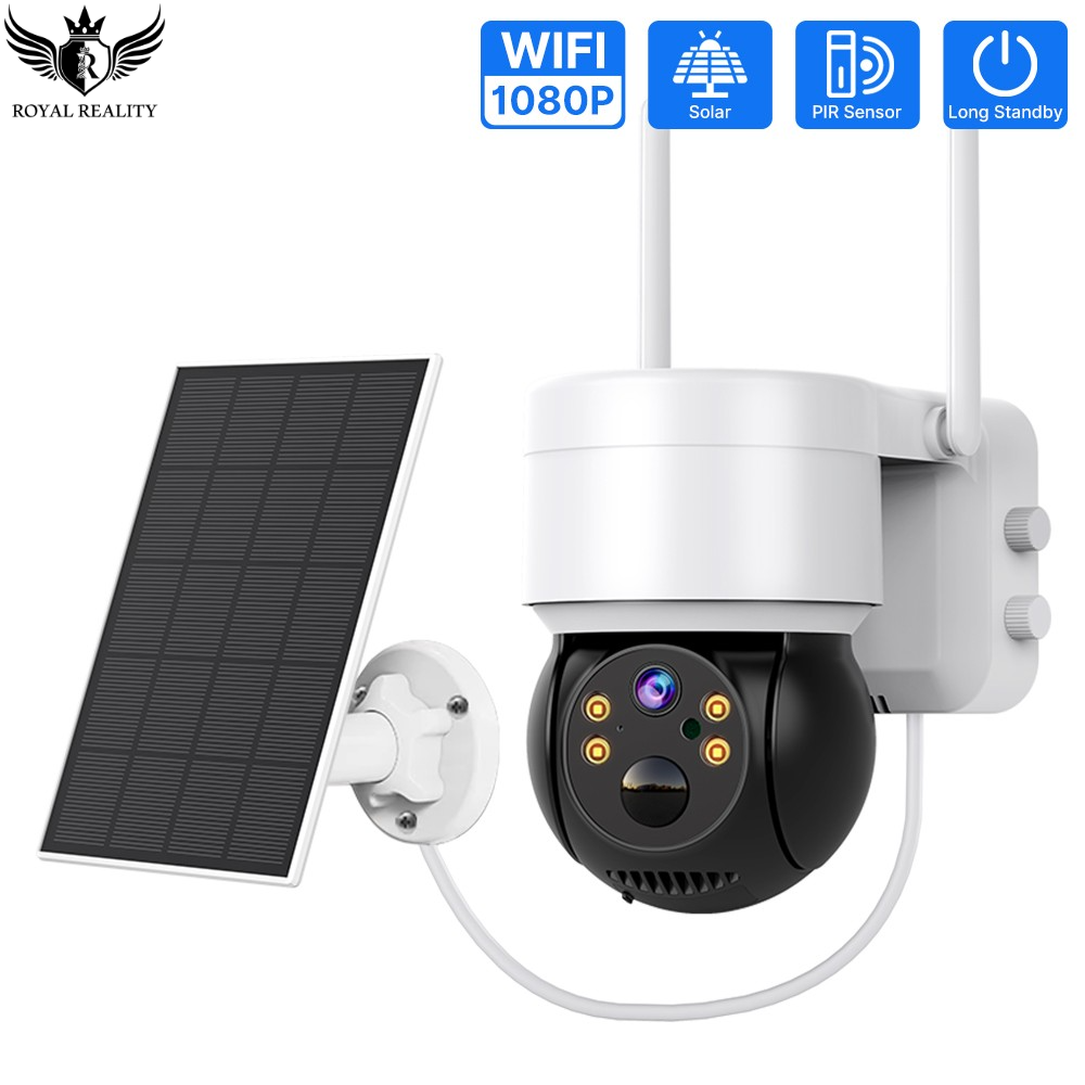 "Installed outdoor security camera on wooden surface for surveillance"