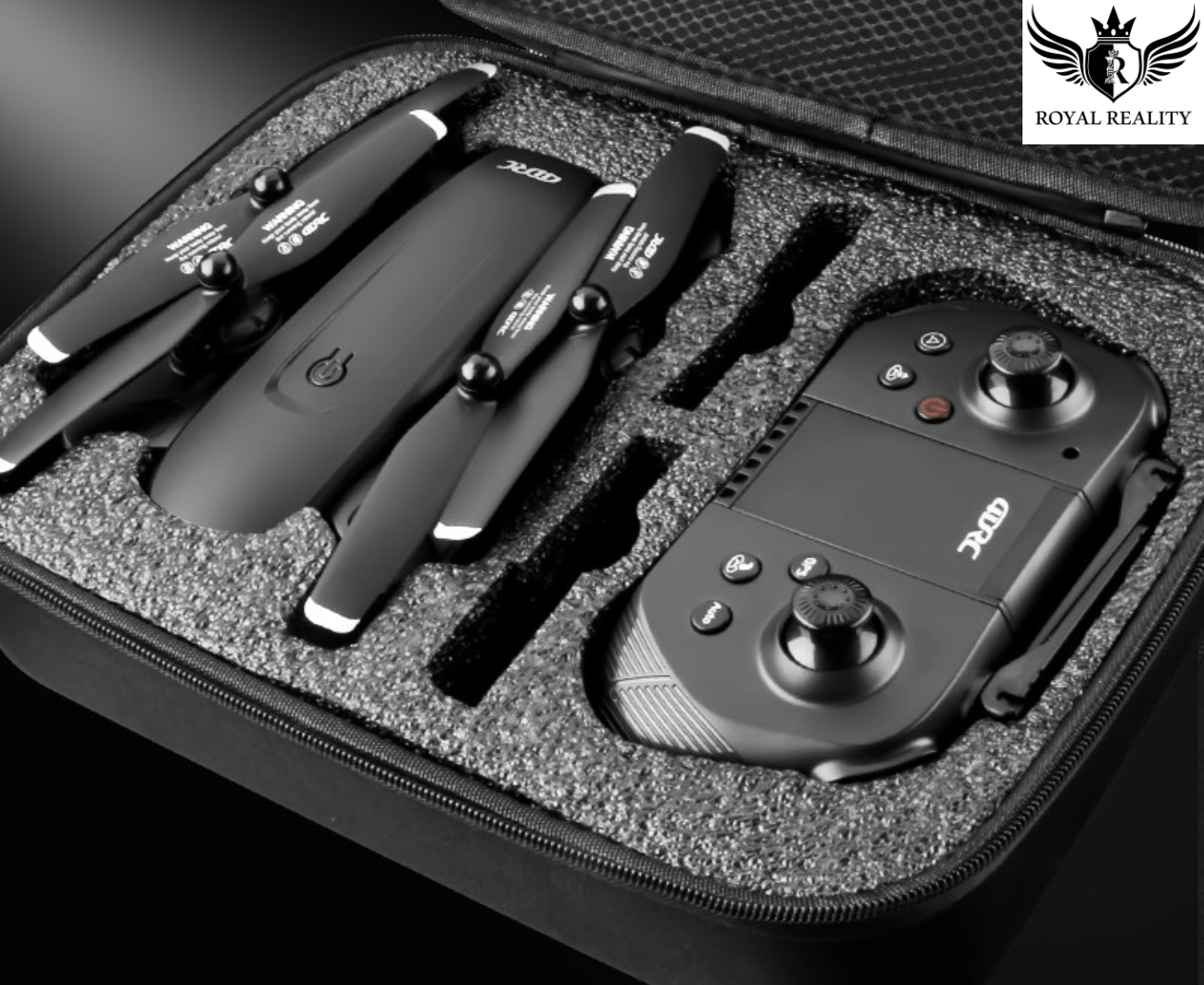 Drone Kit in Protective Travel Case – Foldable Arms and Batteries Included