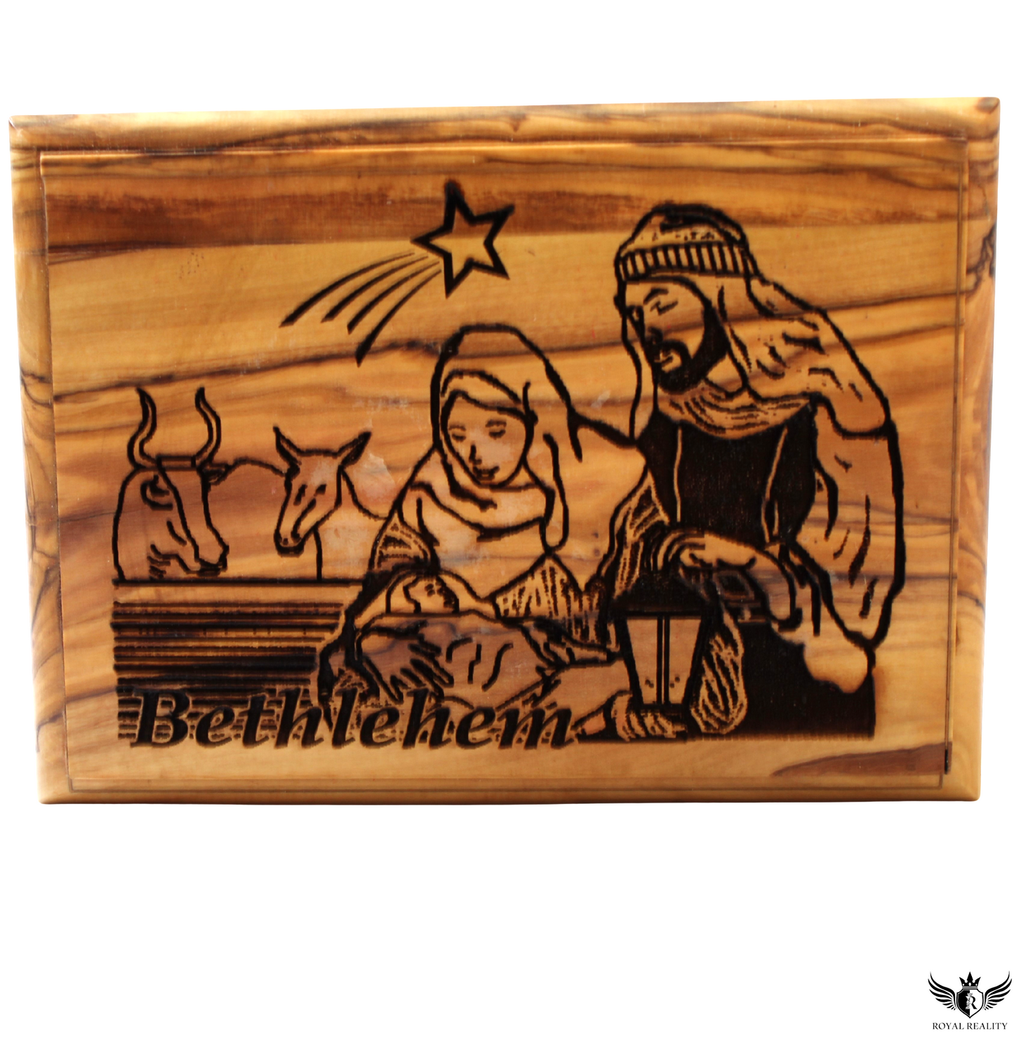 Luxury Olive Wood Storage Box Set (3 Pieces) – Handcrafted Gift from the Holy Land