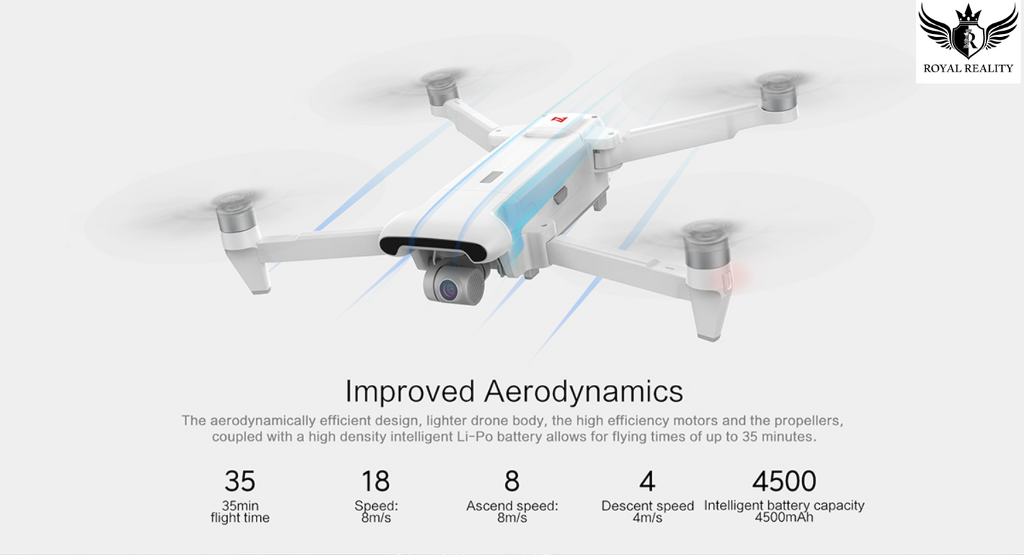 Technical diagram showing drone's foldable design and camera placement