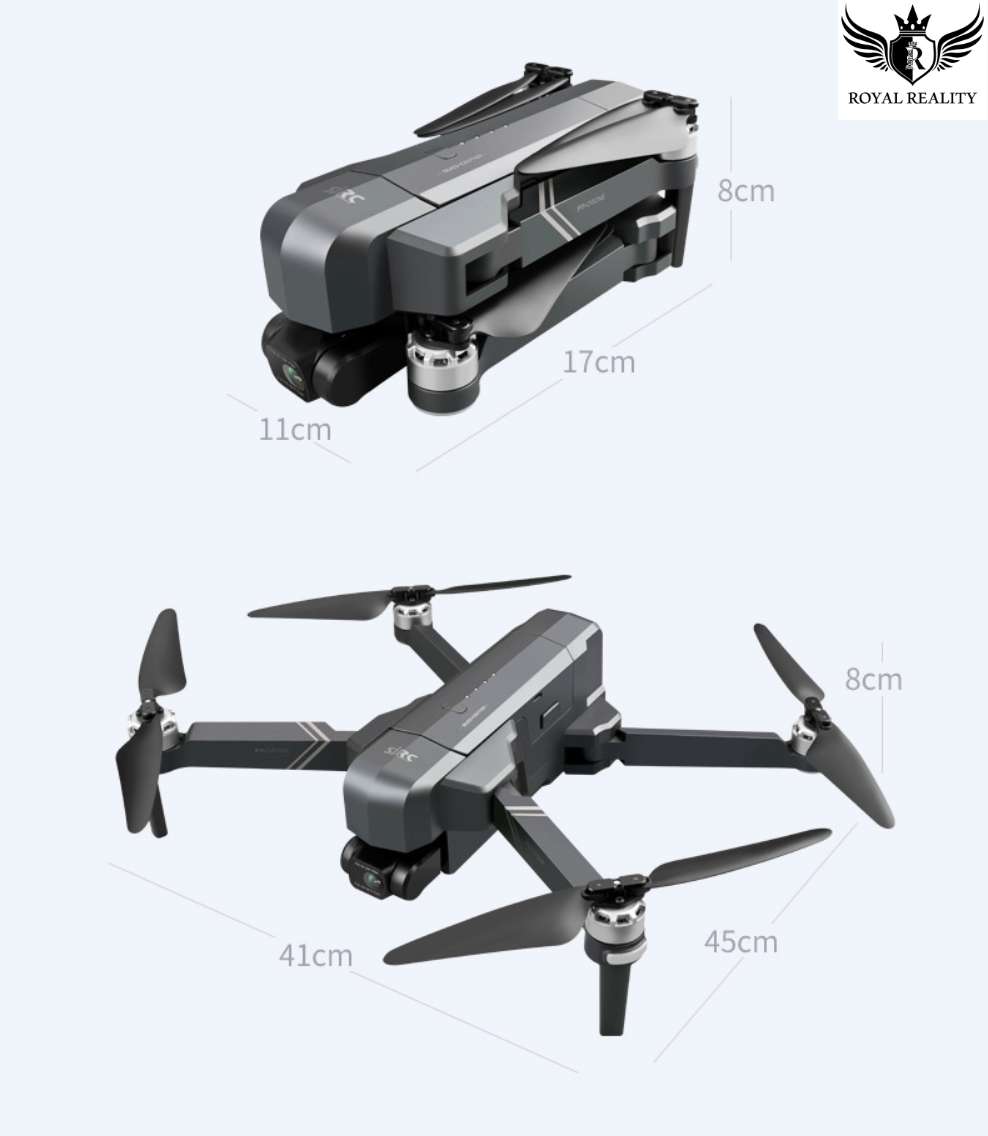 Top View of Drone in Flight Mode – Foldable Propeller Design