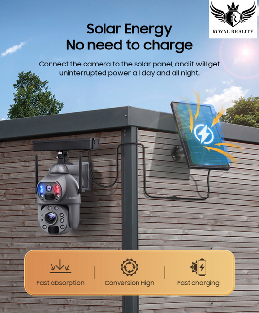 "Side view of outdoor 4G solar camera with mounting bracket"