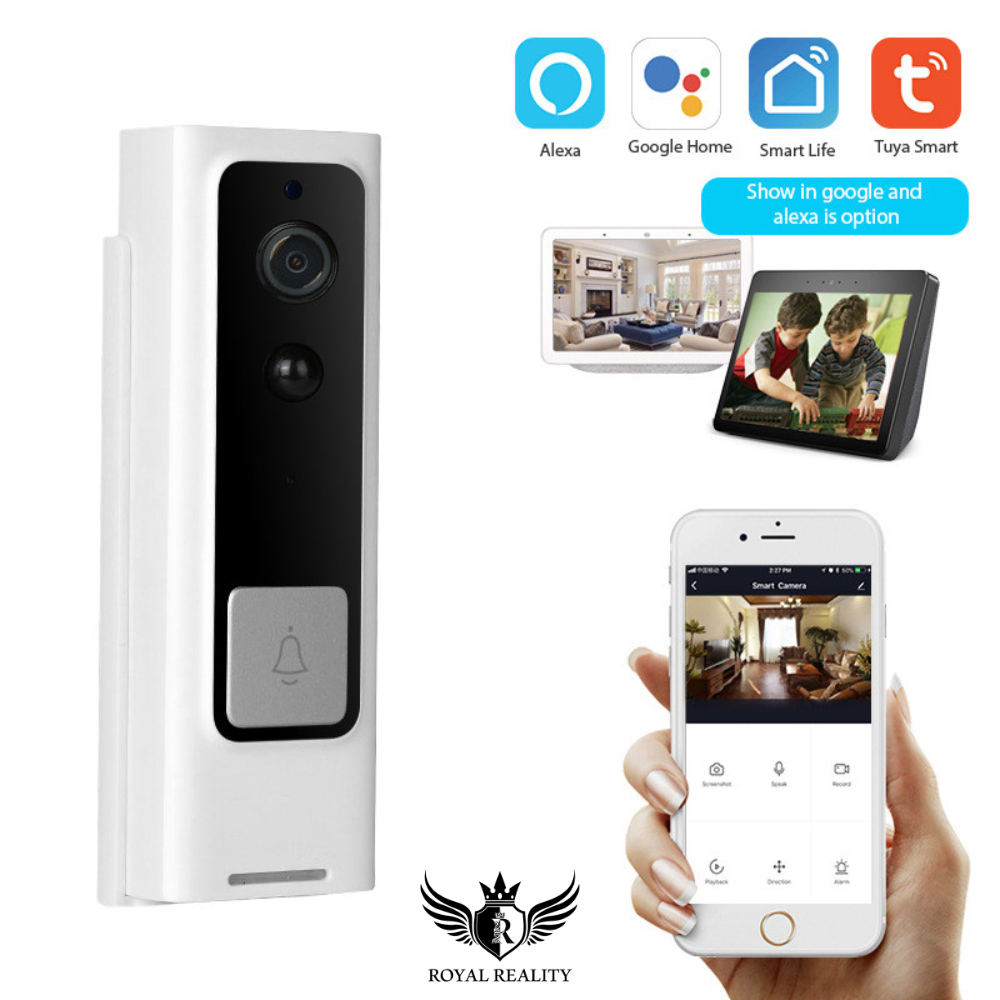 "Video doorbell connected to smartphone app via 2.4GHz WiFi"