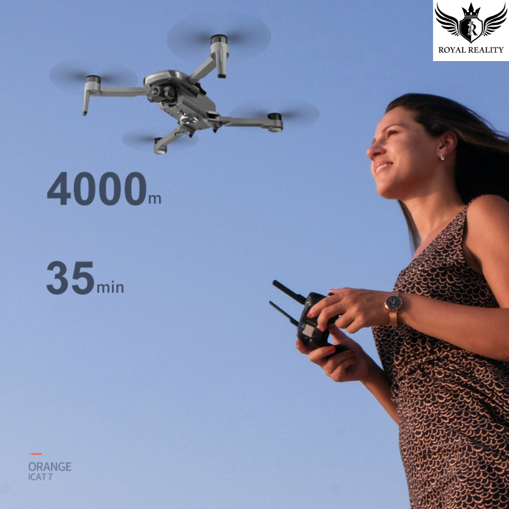 Woman Controlling GPS Drone – 4000m Range and 35-Minute Flight Time