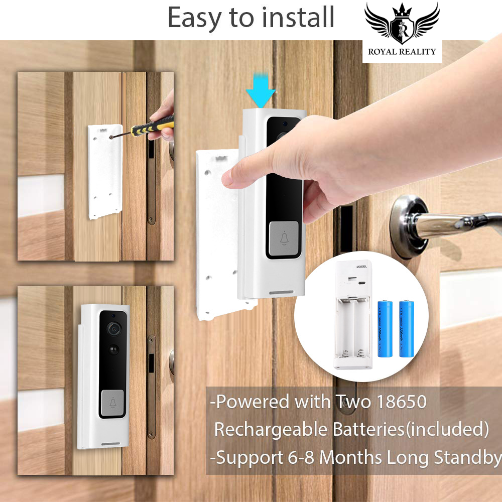 "Easy wall-mounted installation of the WiFi smart doorbell"