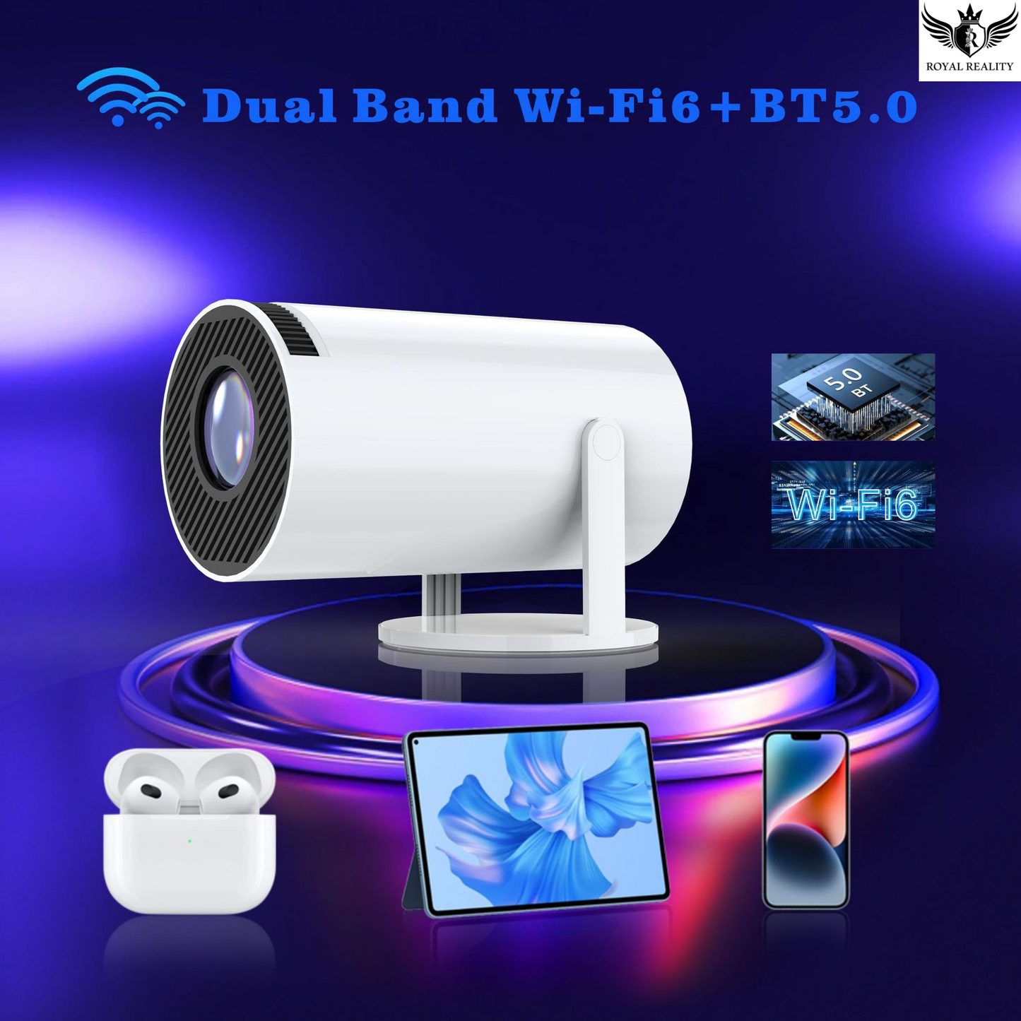Dual-band WiFi projector with HDMI, USB, and AV input support