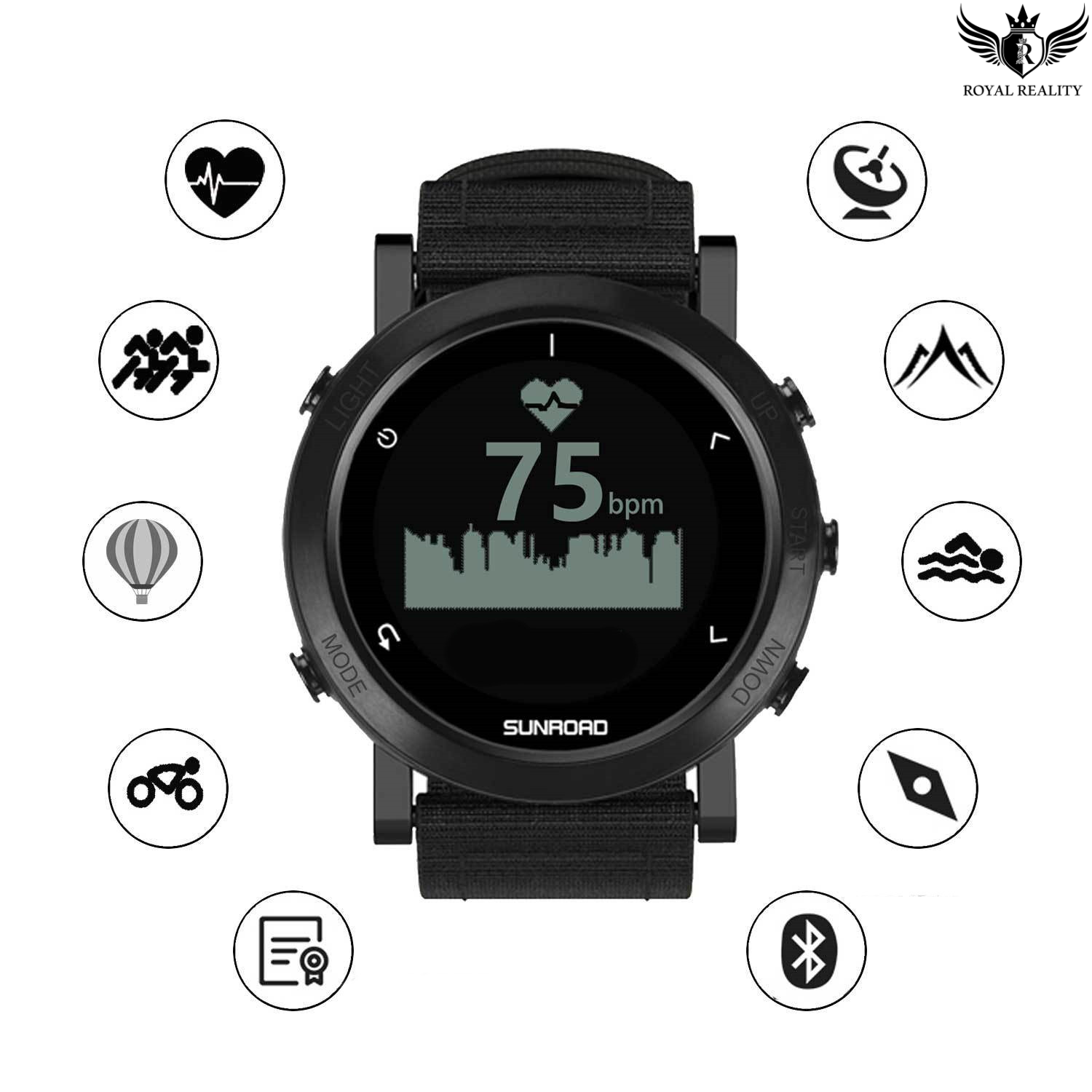 "All-in-one features: GPS, heart rate, altitude, air pressure, compass & more"
