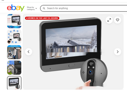 Home security monitor with camera on eBay homepage