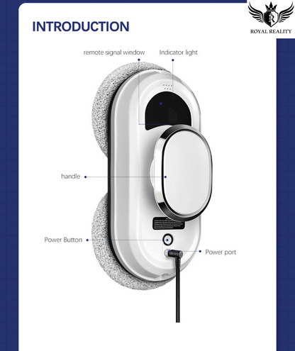 Door handle with labeled parts on a white background, featuring Royal Reality branding.