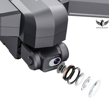 Camera module with lens covers on a white background, featuring the Royal Reality logo.