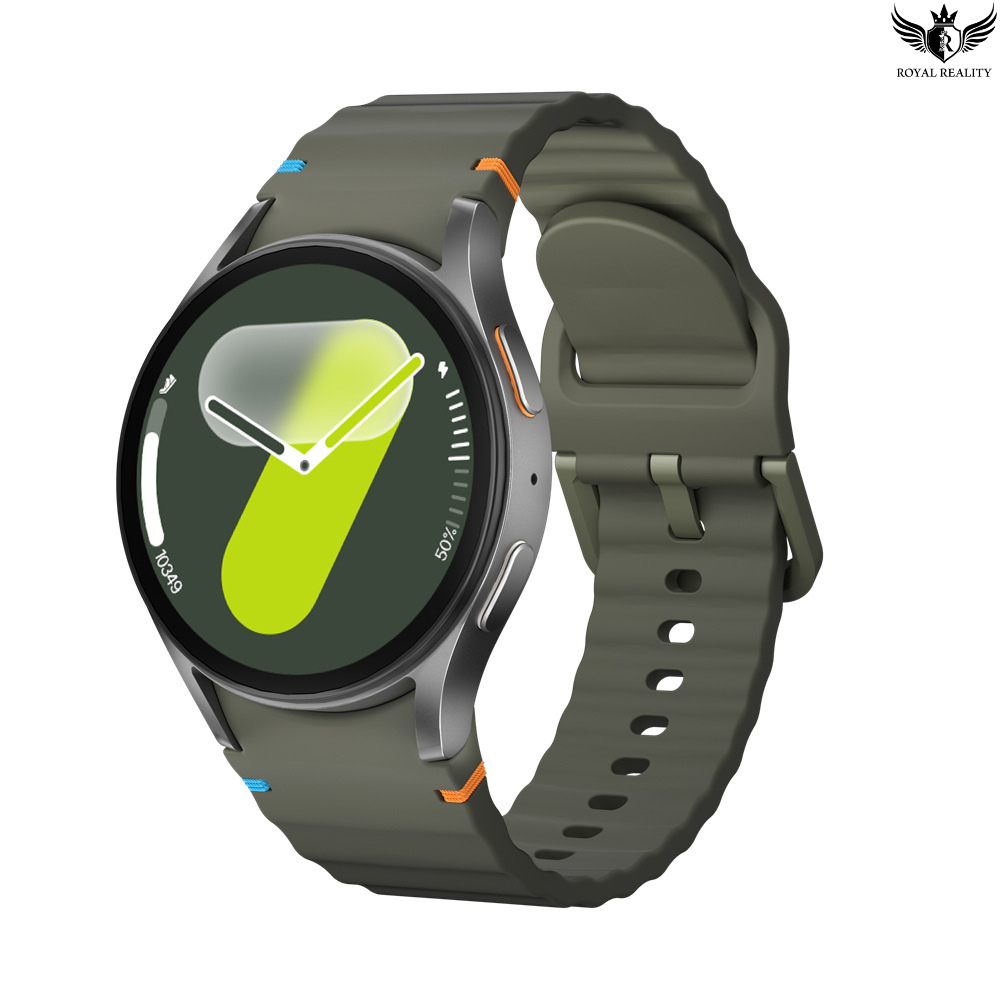 Smartwatch with a green strap on a white background