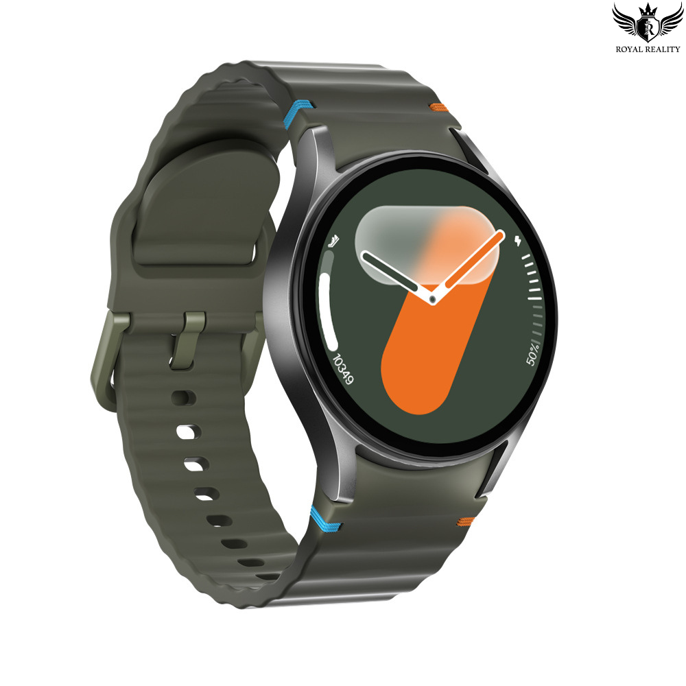 Smartwatch with a green strap on a white background