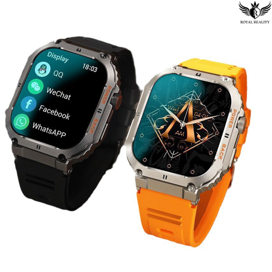 smart watch black and orange