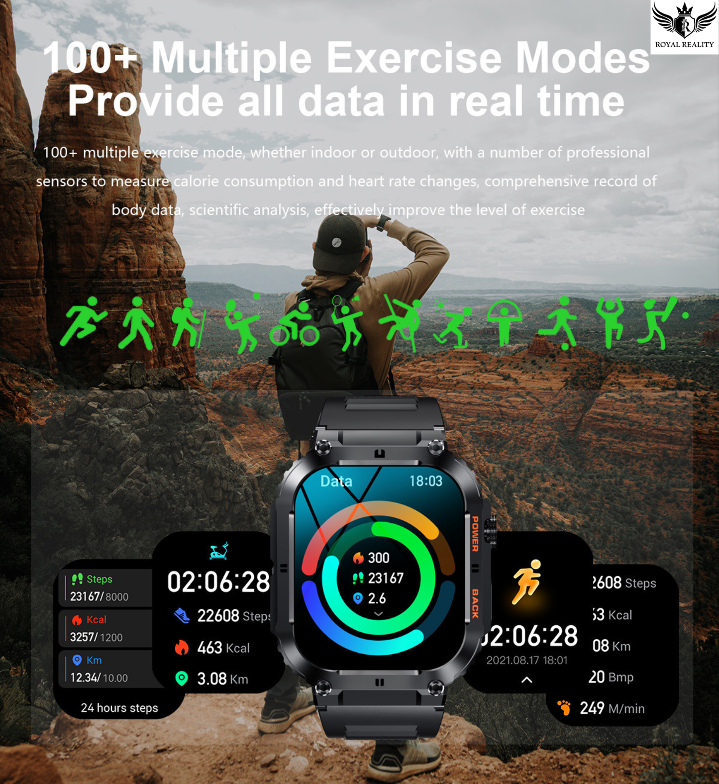 100 exercises smart watch