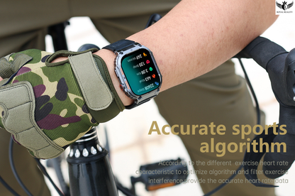 man wearing black smart watch