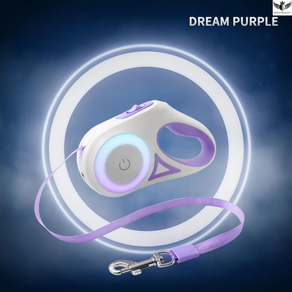 Dog leash and remote control set with 'Dream Purple' theme on a dark background
