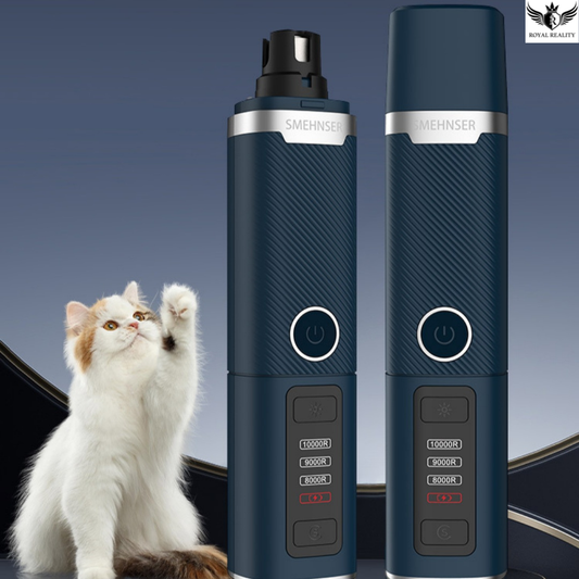 Smart Electric Pet Nail Grinder for Dogs and Cats – quiet rechargeable nail trimmer with LED light