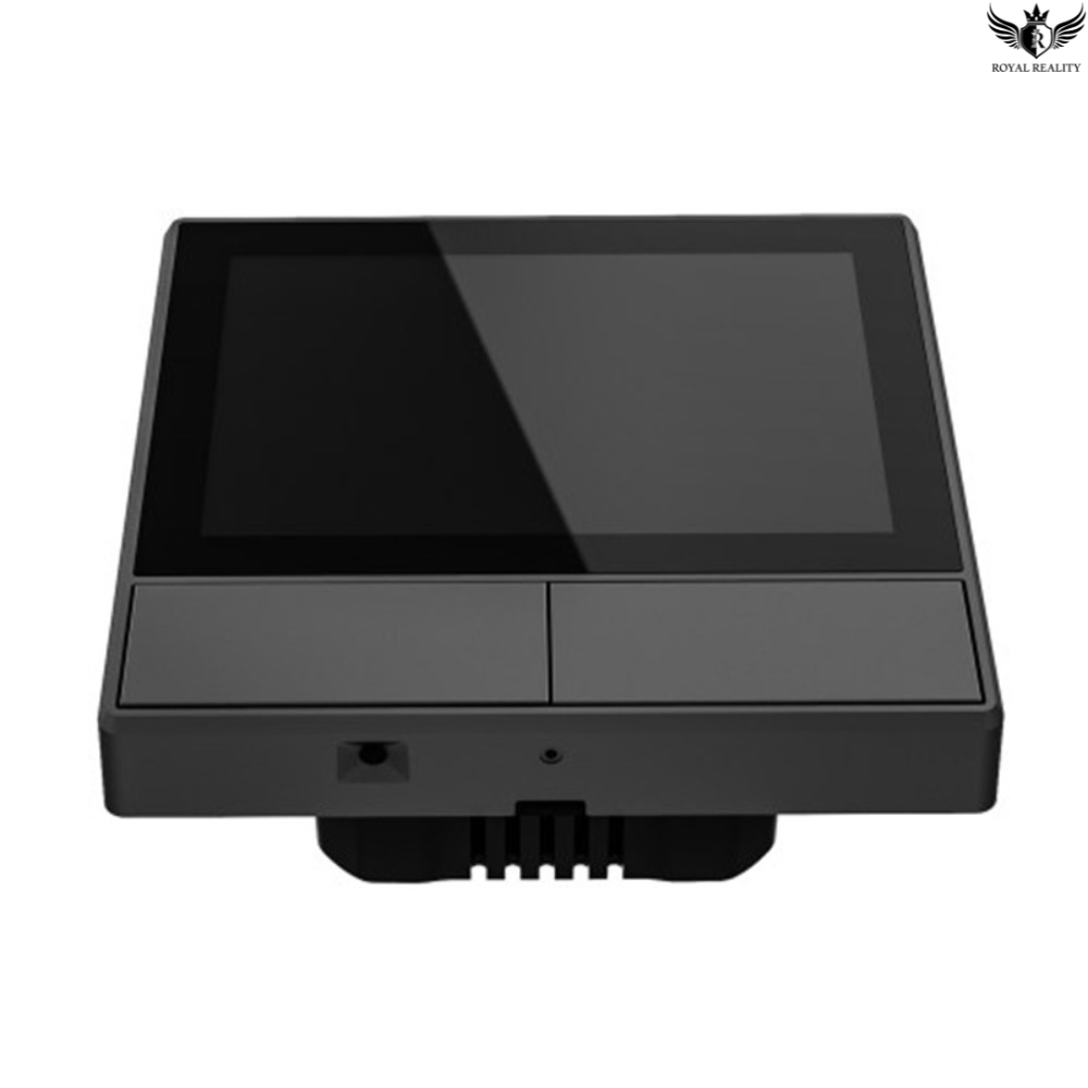 Black electronic device with a screen on a white background