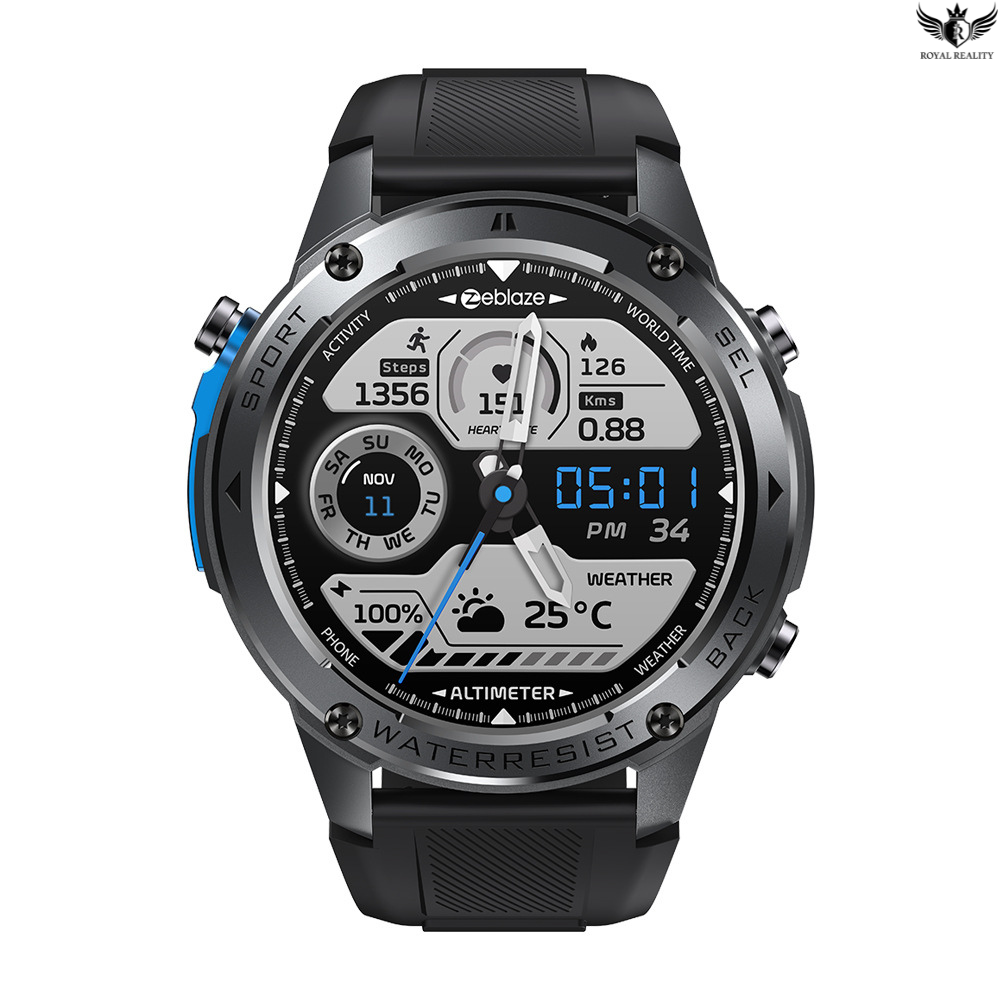 Smartwatch with detailed display on a white background