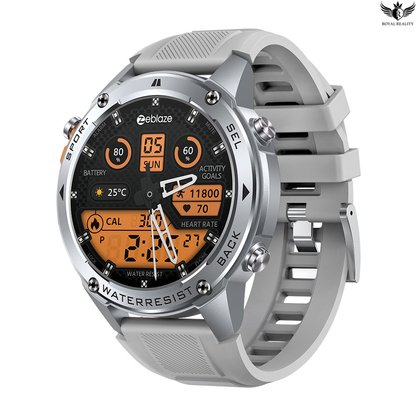 Smartwatch with a gray band on a white background