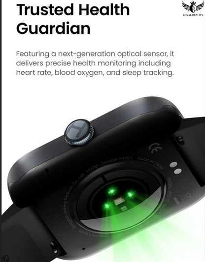 Smartwatch with health monitoring features on a white background