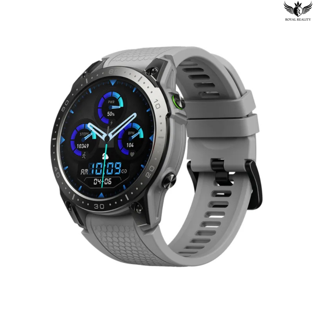 Smartwatch with a gray band on a white background