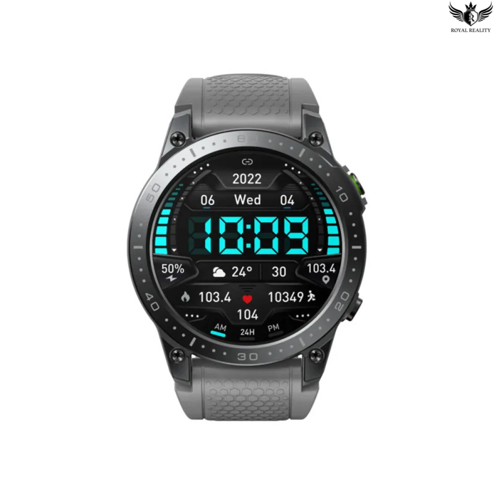 Smartwatch with digital display on a white background