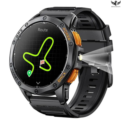 Smartwatch with a projection feature on a white background