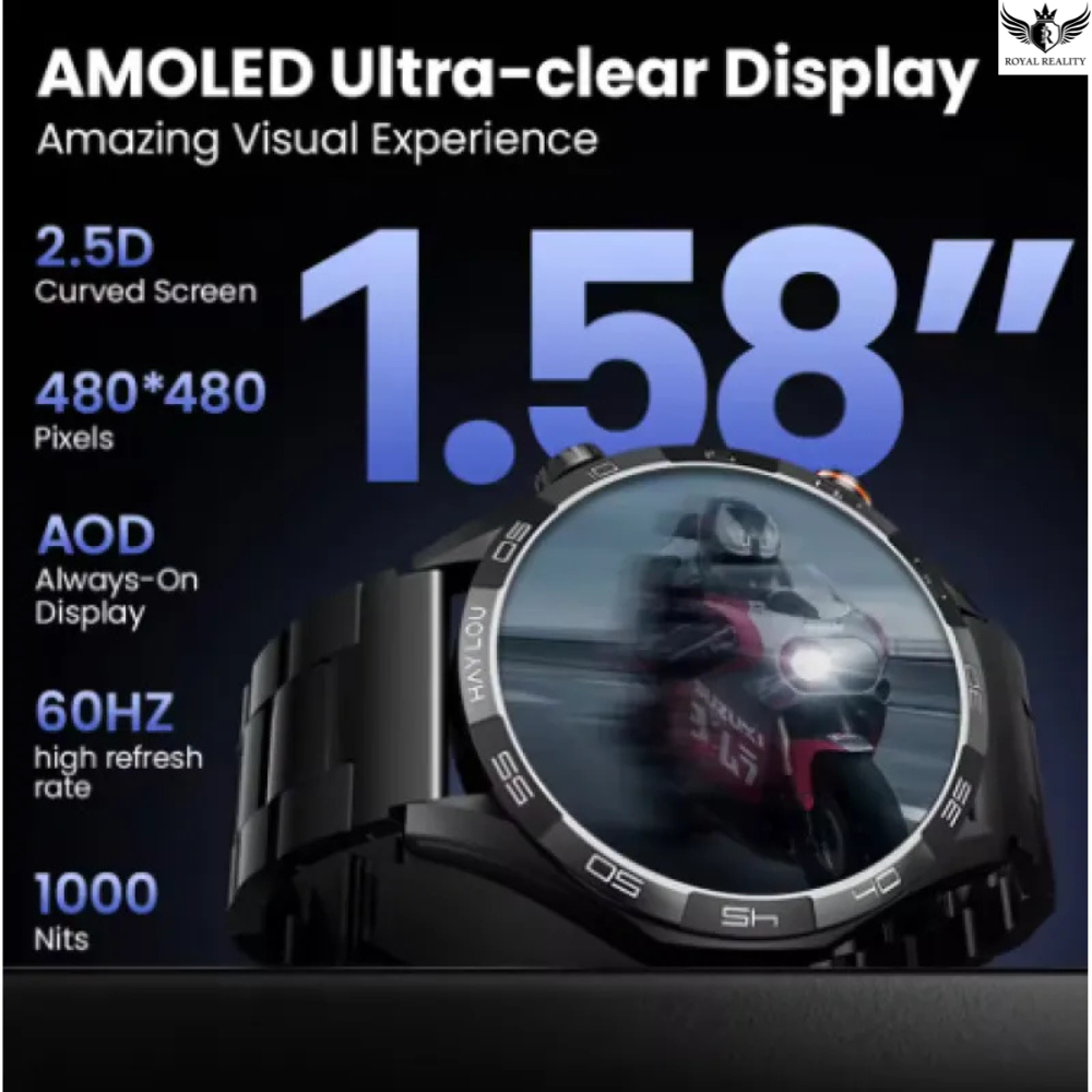 amoled black smart watch