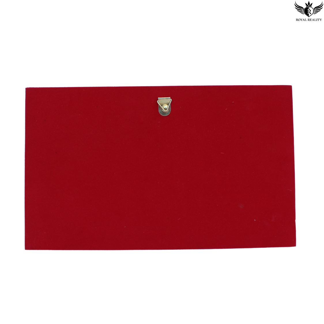 Red envelope with a metallic clasp on a white background