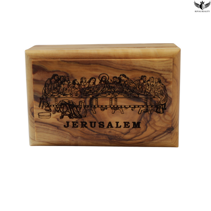 Luxury Olive Wood Storage Box Set (3 Pieces) – Handcrafted Gift from the Holy Land