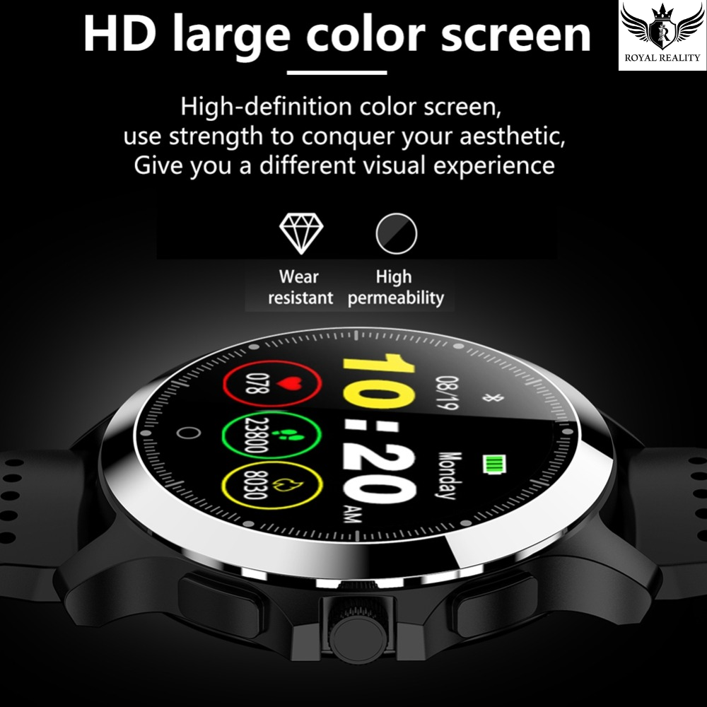 Smartwatch with HD full-color round display showing time, steps, and health metrics