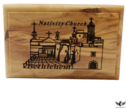 Luxury Olive Wood Storage Box Set (3 Pieces) – Handcrafted Gift from the Holy Land