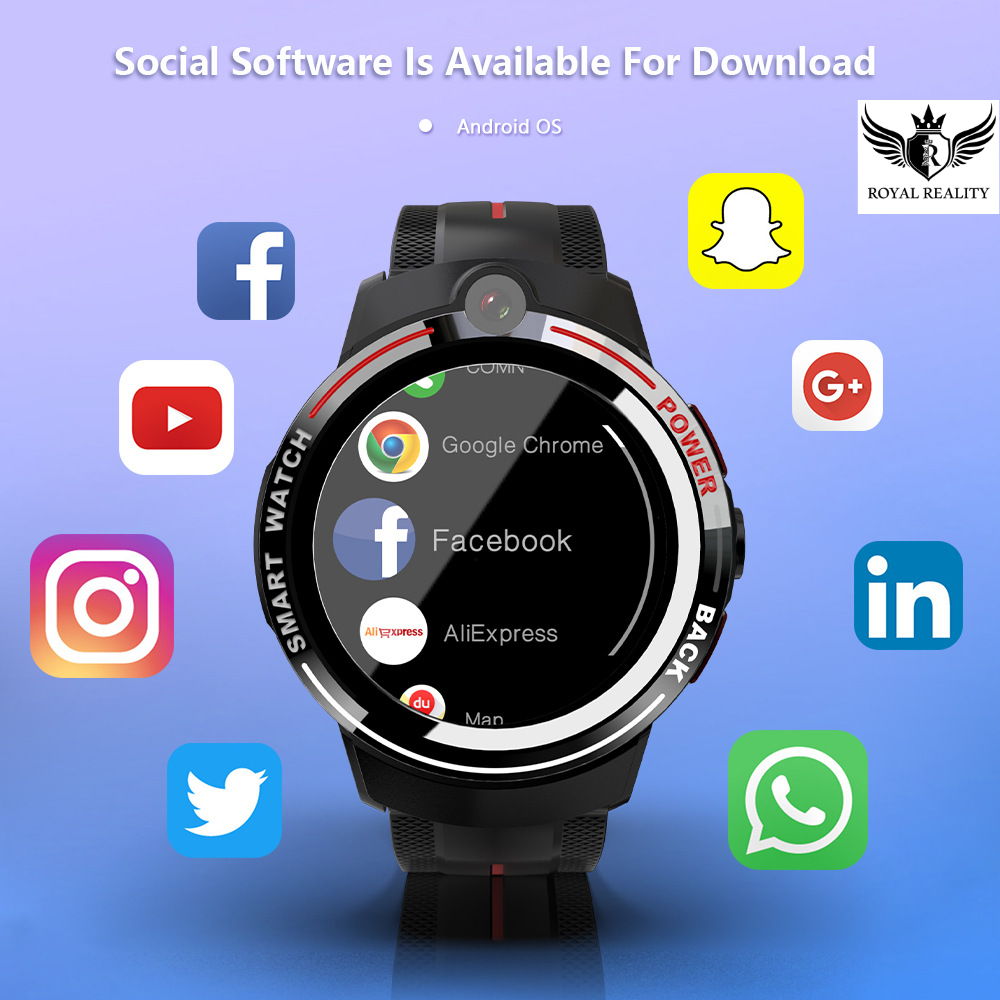 Smartwatch with Social Media Apps – WhatsApp, Facebook, YouTube, LinkedIn