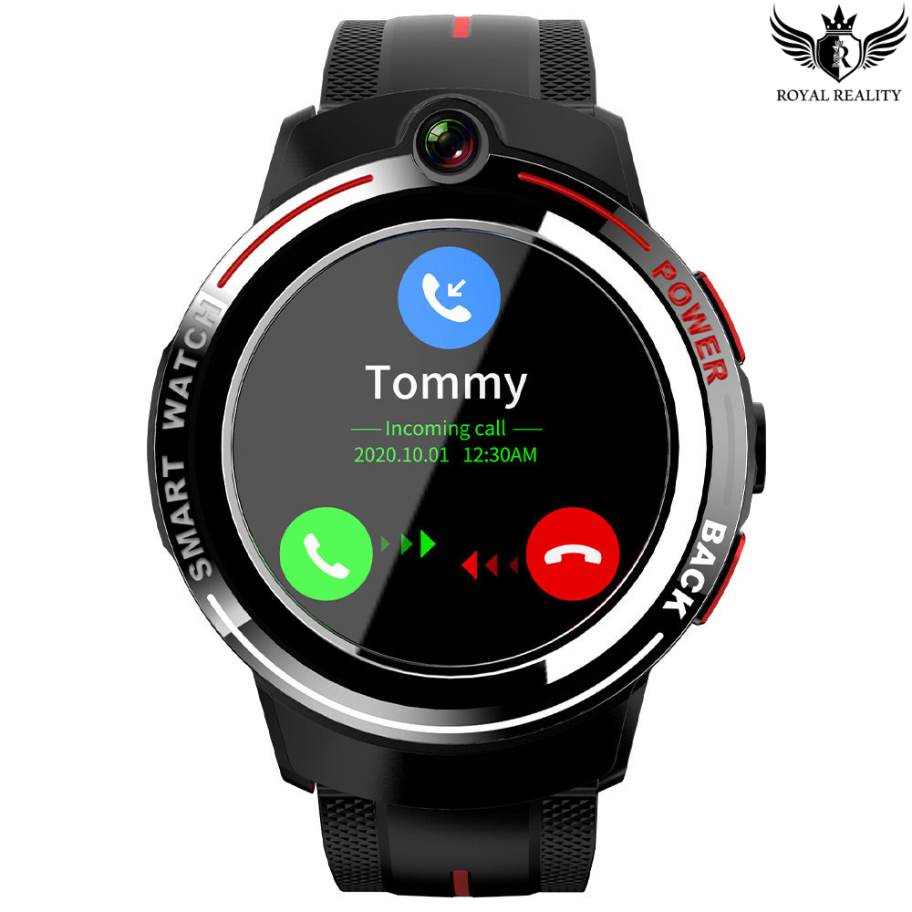 Touchscreen Smartwatch Displaying Call and Notification Interface