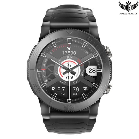 Smart Watch Front View - Full Display Showcasing the sleek design of the smartwatch with a clear view of its dial, featuring advanced features and a high-definition display. Perfect for those who seek both style and functionality.
