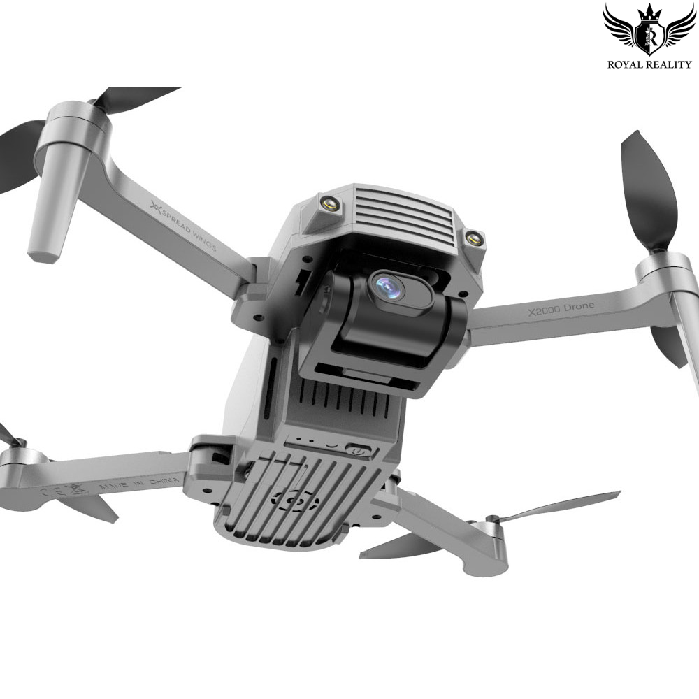 Underside View of 4K Drone – Foldable Design with Brushless Motors and Battery Compartment