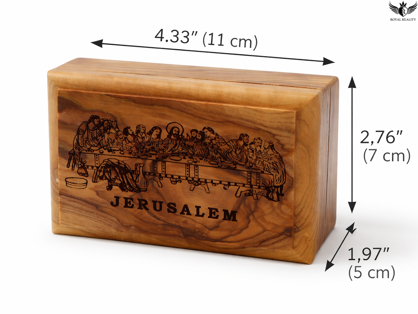 Luxury Olive Wood Storage Box Set (3 Pieces) – Handcrafted Gift from the Holy Land