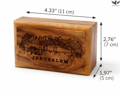 Luxury Olive Wood Storage Box Set (3 Pieces) – Handcrafted Gift from the Holy Land