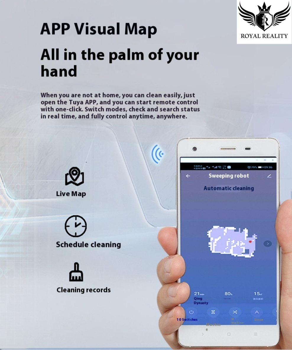 "App visual map for controlling robot vacuum via smartphone"