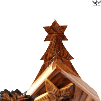 Wooden star-shaped object on a white background