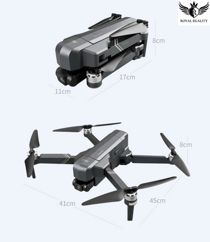 Top View of Drone in Flight Mode – Foldable Propeller Design