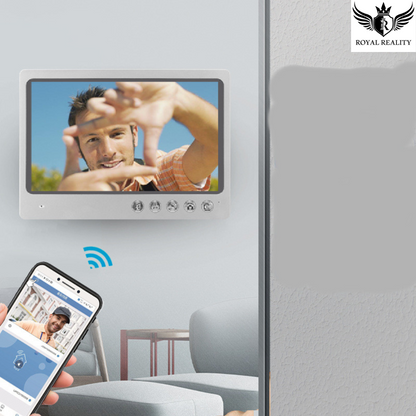 Indoor LCD monitor showing visitor image – part of smart visual intercom door system